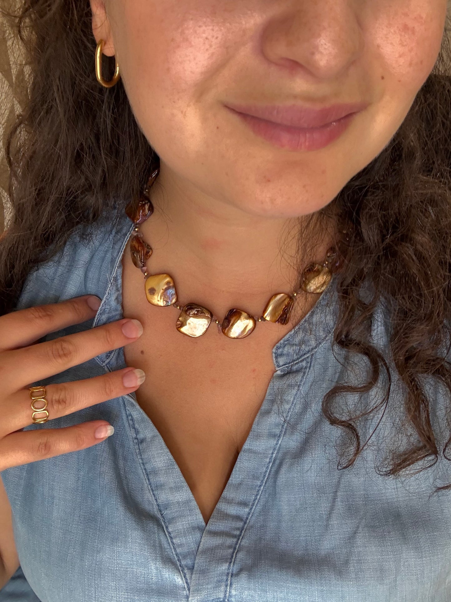Collier THALLA Rose/brun