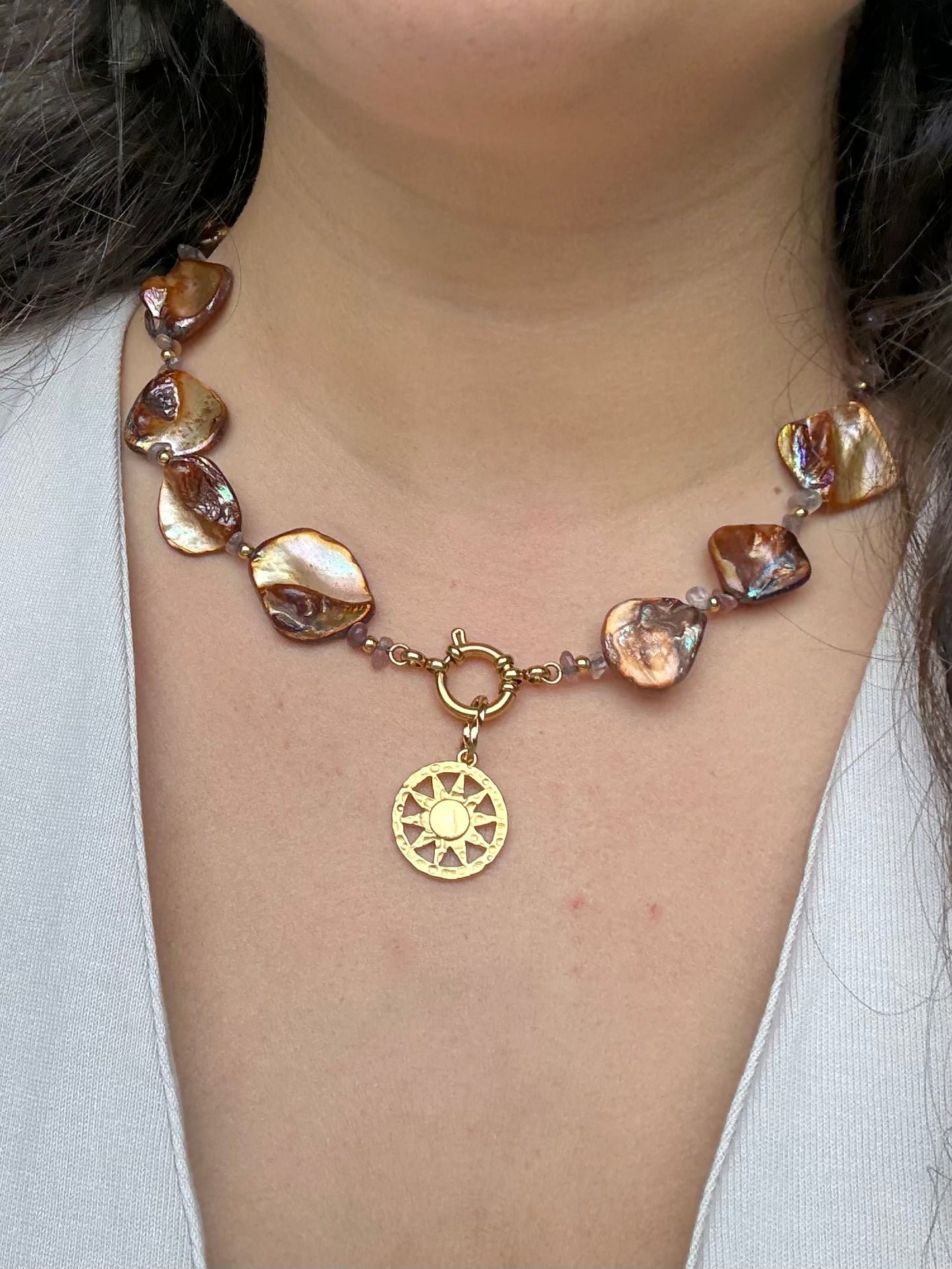 Collier THALLA Rose/brun