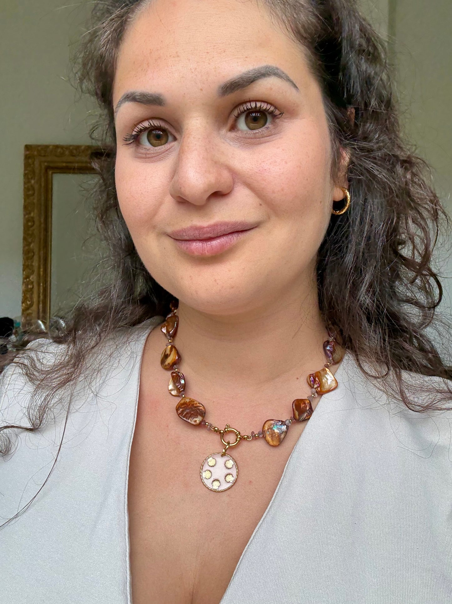 Collier THALLA Rose/brun